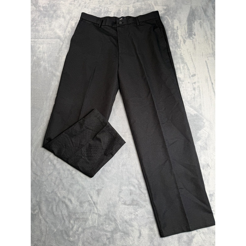 Dockers Signature Khaki Pants Men 34x30 Black White Pinstripe Cotton Classic Fit